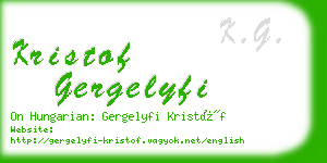 kristof gergelyfi business card